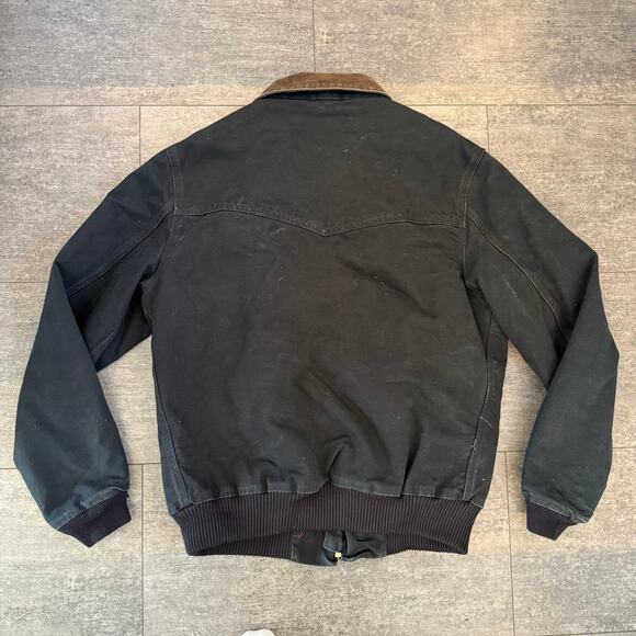 Carhartt J13 BLK Santa Fe Canvas Fleece Lined Jacket XL - Picture 14 of 14